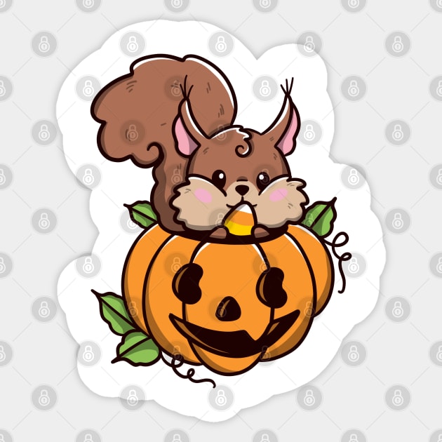 Squirrel halloween Sticker by Jurassic Ink